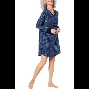 Comfort Code Women's Ribbed Knit Sleepshirt Herringbone Patchwork - Regular